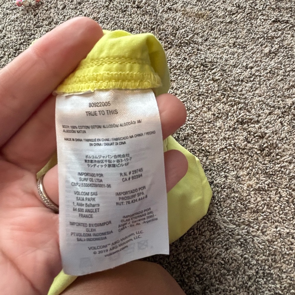 Volcom Women's Drawstring Bright Yellow Shorts - Picture 6 of 10